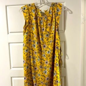 Yellow flowy LOFT dress